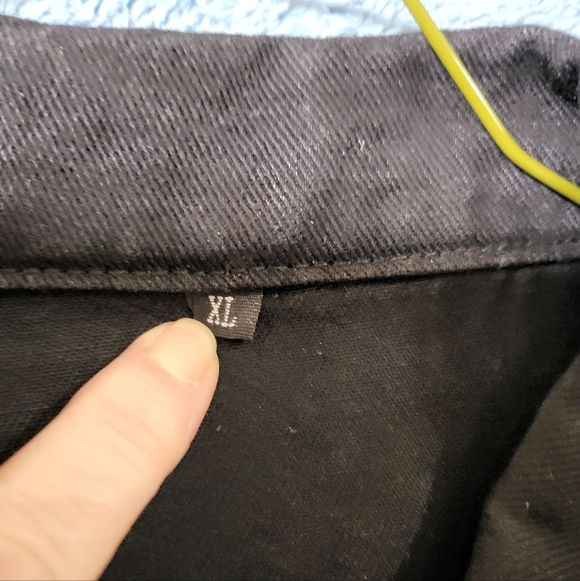 Black Jean Jacket Women's XL Silver Buttons - Picture 4 of 8